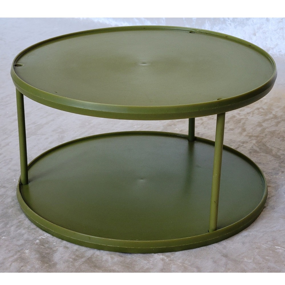 Vtg MCM Rubbermaid 2725 Turntable Avocado Green Rotating Organizer Lazy Susan
